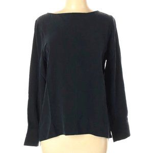 Everlane Navy Silk Blouse - Size 12 - EUC